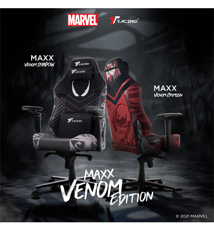 TTRacing Maxx Air Threads Fabric Chair - Venom (Crimson)