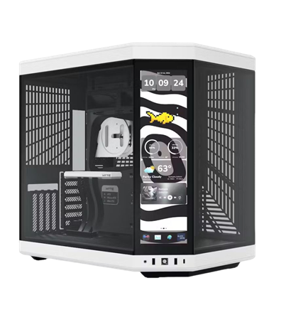 HYTE Y70 TOUCH SCREEN BLACK AND WHITE