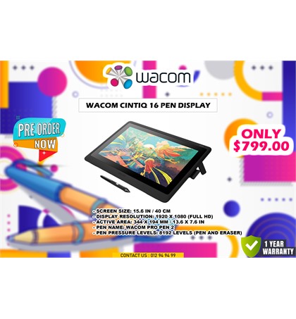WACOM CINTIQ 16 Pen Display