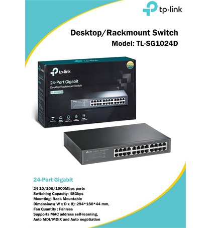 TP-LINK Desktop/Rackmount Switch Model: TL-SG1024D