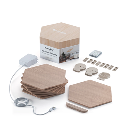 Nanoleaf Elements | Hexagons | STK | Birchwood | 7 Pack | EU/UK