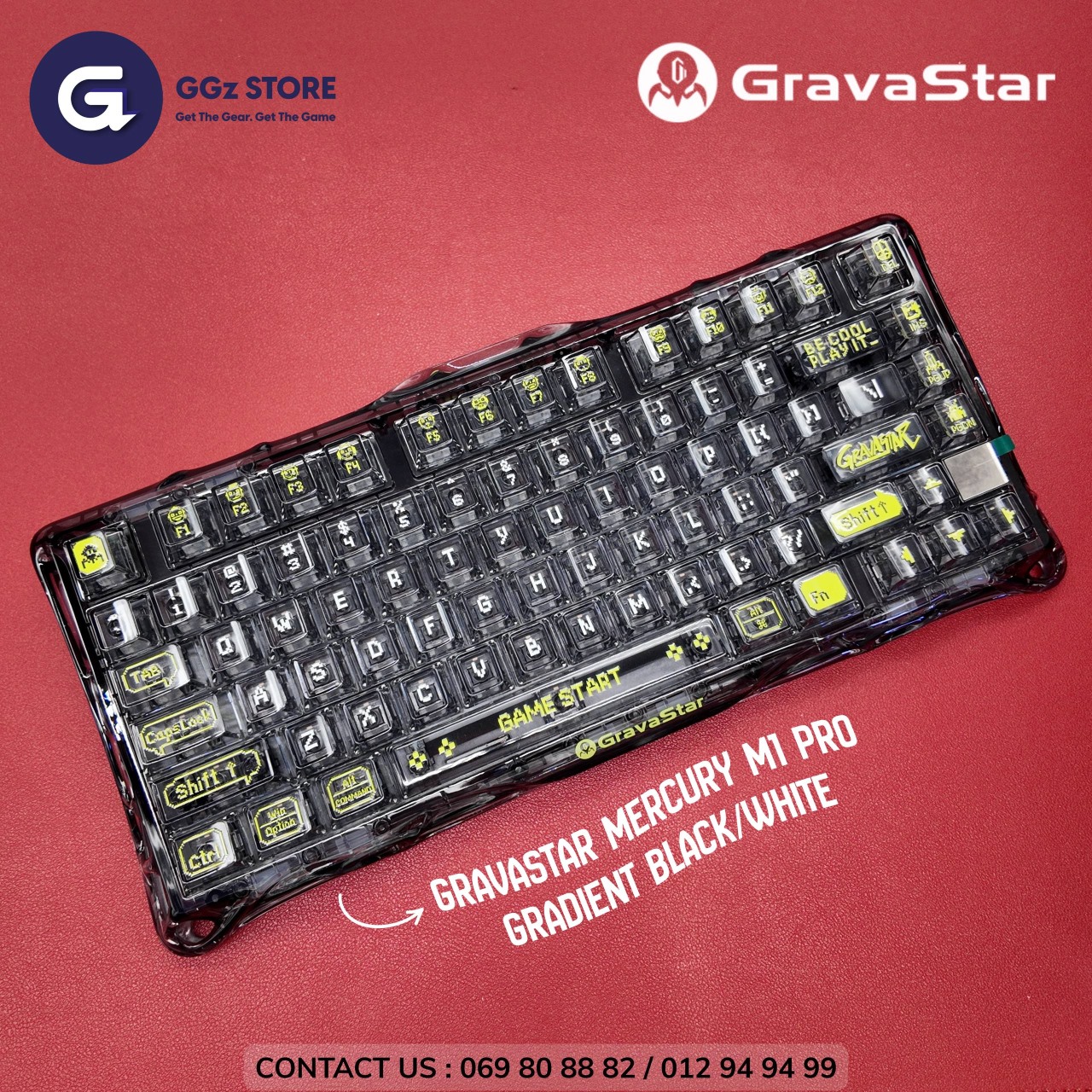 GRAVASTAR Keyboard Mercury K1 Lite - Transparent Black
