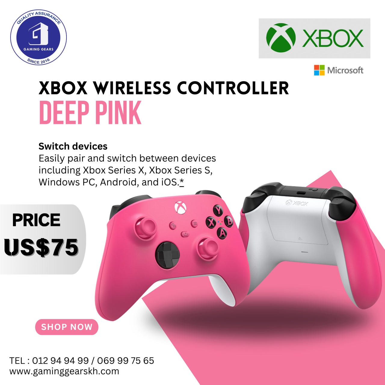 XBOX CONTROLLER DEEP PINK