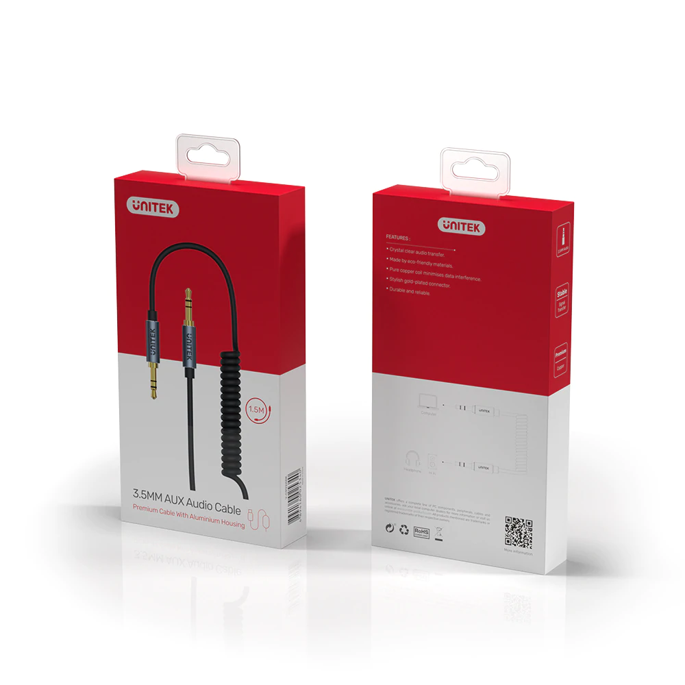 UNITEK Cable AUX Audio 3.5MM Male to Male 1.5M