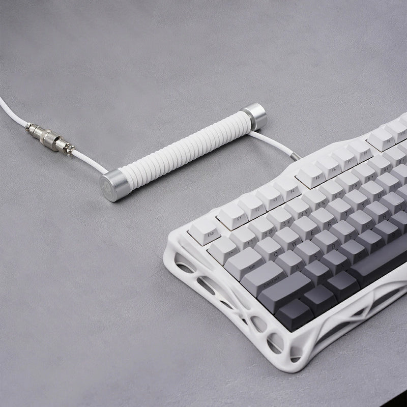 GravaStar Coiled Aviator USB Cable (White)