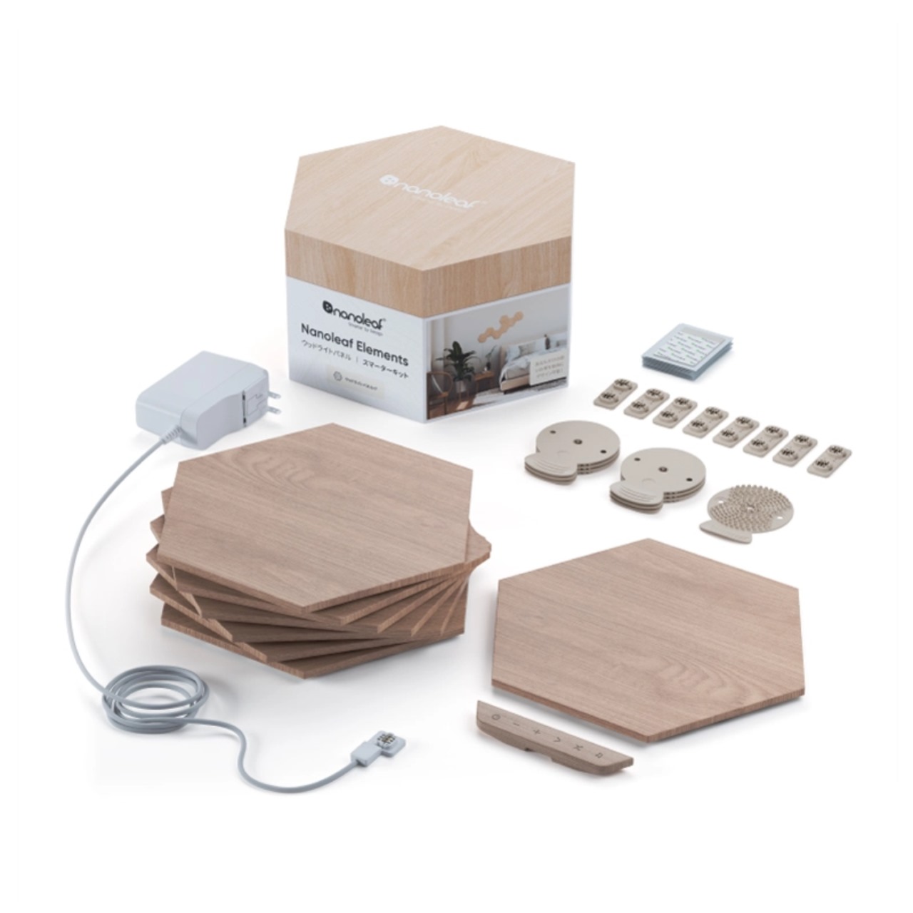 Nanoleaf Elements | Hexagons | STK | Birchwood | 7 Pack | EU/UK